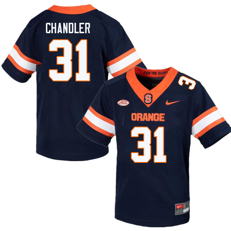 Men-Youth #31 Tyler Chandler Syracuse Orange 2023 College Football Jerseys Stitched Sale-Navy